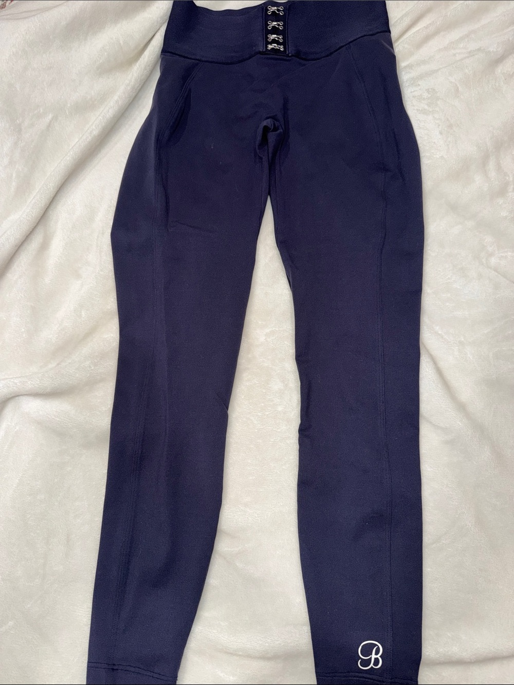 Bombshell Sportswear Navy High-Waist Hook-Front Leggings